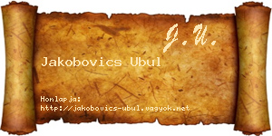 Jakobovics Ubul névjegykártya